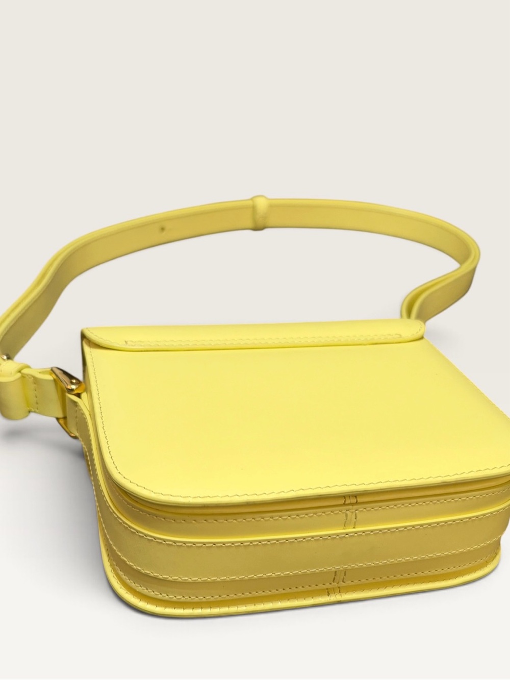 A.P.C. Lemon Yellow Leather Crossbody with Gold Hardware - Picture 7 of 8